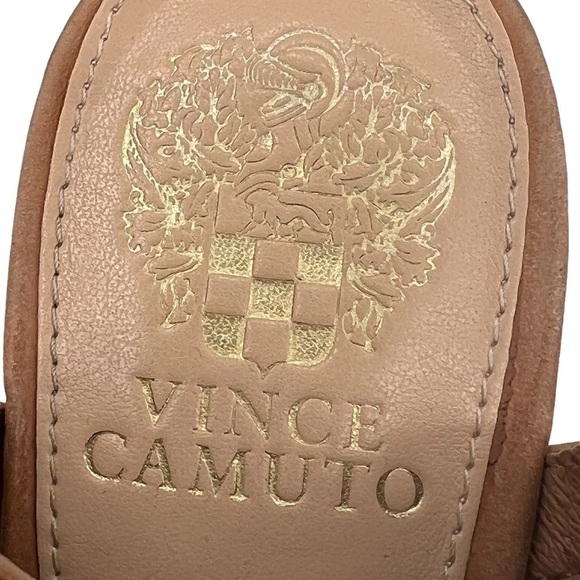 Vince Camuto Brown Suede Jakayla Peep Toe Suede Bootie Sandal Size 8 1/2 Women's - Picture 2 of 9